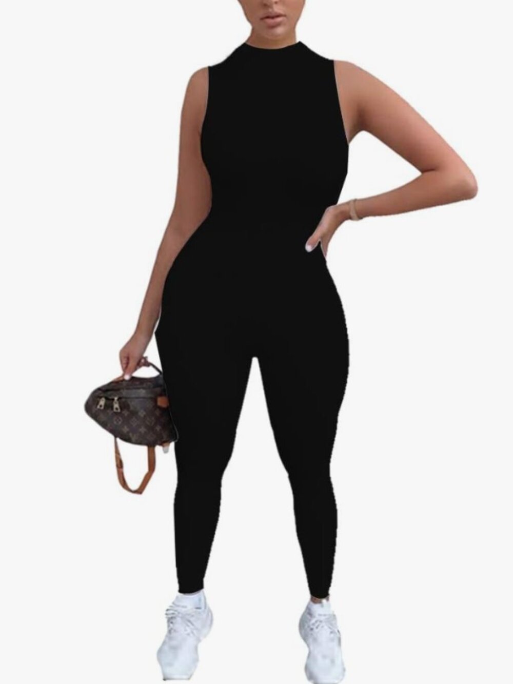 Women's Sexy Sleeveless Zipper Bodycon Party Club Long Rompers Jumpsuit